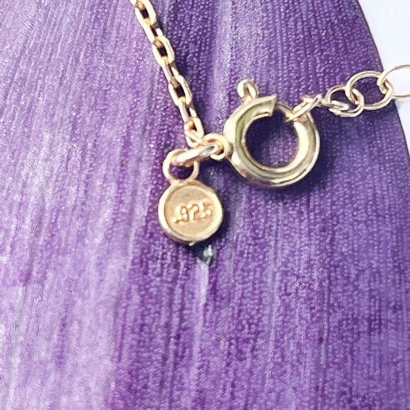 NWOT STERLING SILVER ROSE GOLD PLATED CZ TRIANGLE OUTLINE NECKLACE 16"+2 - Picture 6 of 8